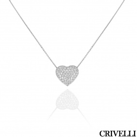 Crivellli White Gold Diamond Heart Pendant 2.34ct